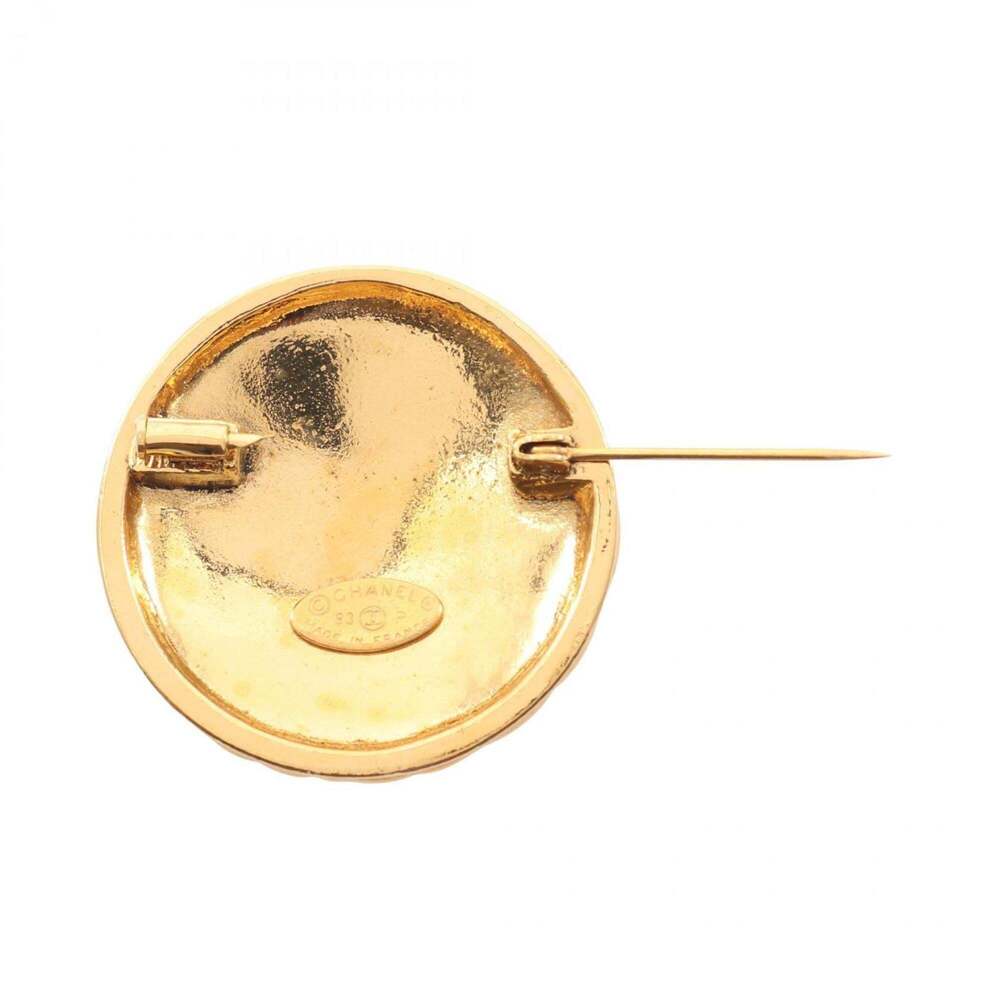 CHANEL Authentic Gold Logo Brooch - Picture 2 of 6